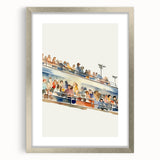 Stadium Crowd Watercolor - Boys Room Wall Art Kids Wall Art Prints