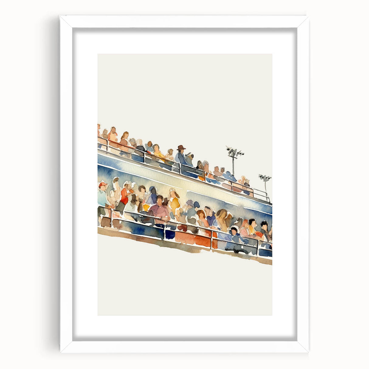 Stadium Crowd Watercolor - Boys Room Wall Art Kids Wall Art Prints