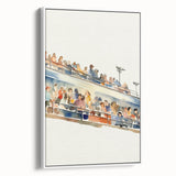 Stadium Crowd Watercolor - Boys Room Wall Art Kids Wall Art Prints