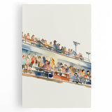 Stadium Crowd Watercolor - Boys Room Wall Art Kids Wall Art Prints