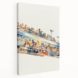 Stadium Crowd Watercolor - Boys Room Wall Art Kids Wall Art Prints