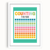 Learning Posters for Kids - Counting 1 to 100 Educational Wall Art