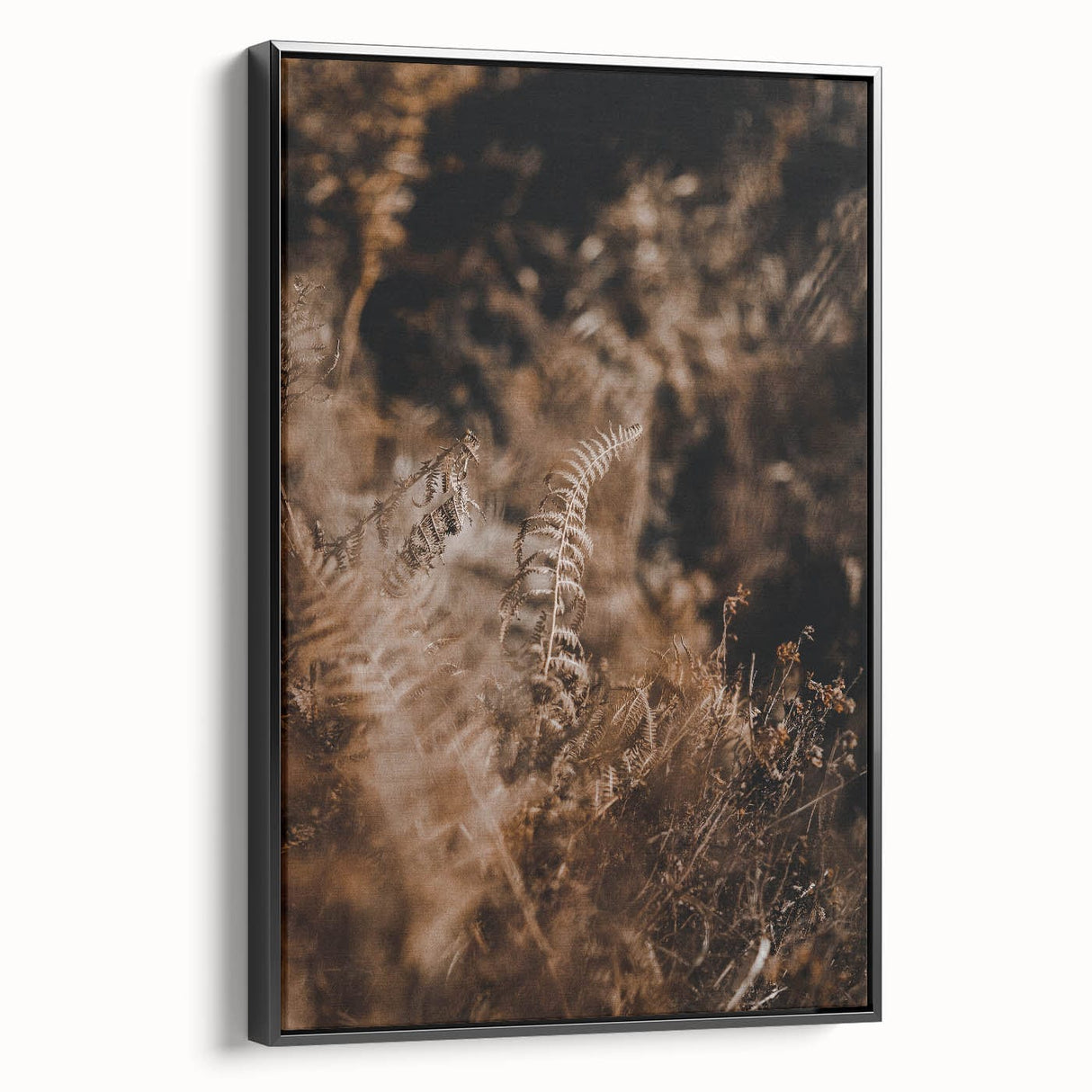 Black and white framed canvas featuring a vintage landscape painting, ideal for bedroom wall decor.