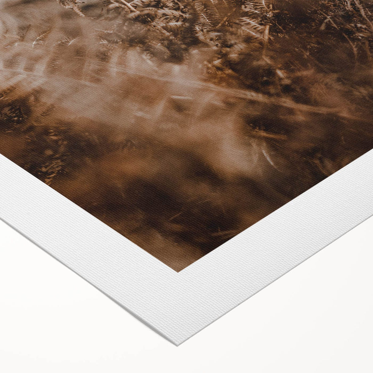 Art deco poster featuring an autumnal scene with warm orange and brown tones on rolled canvas.