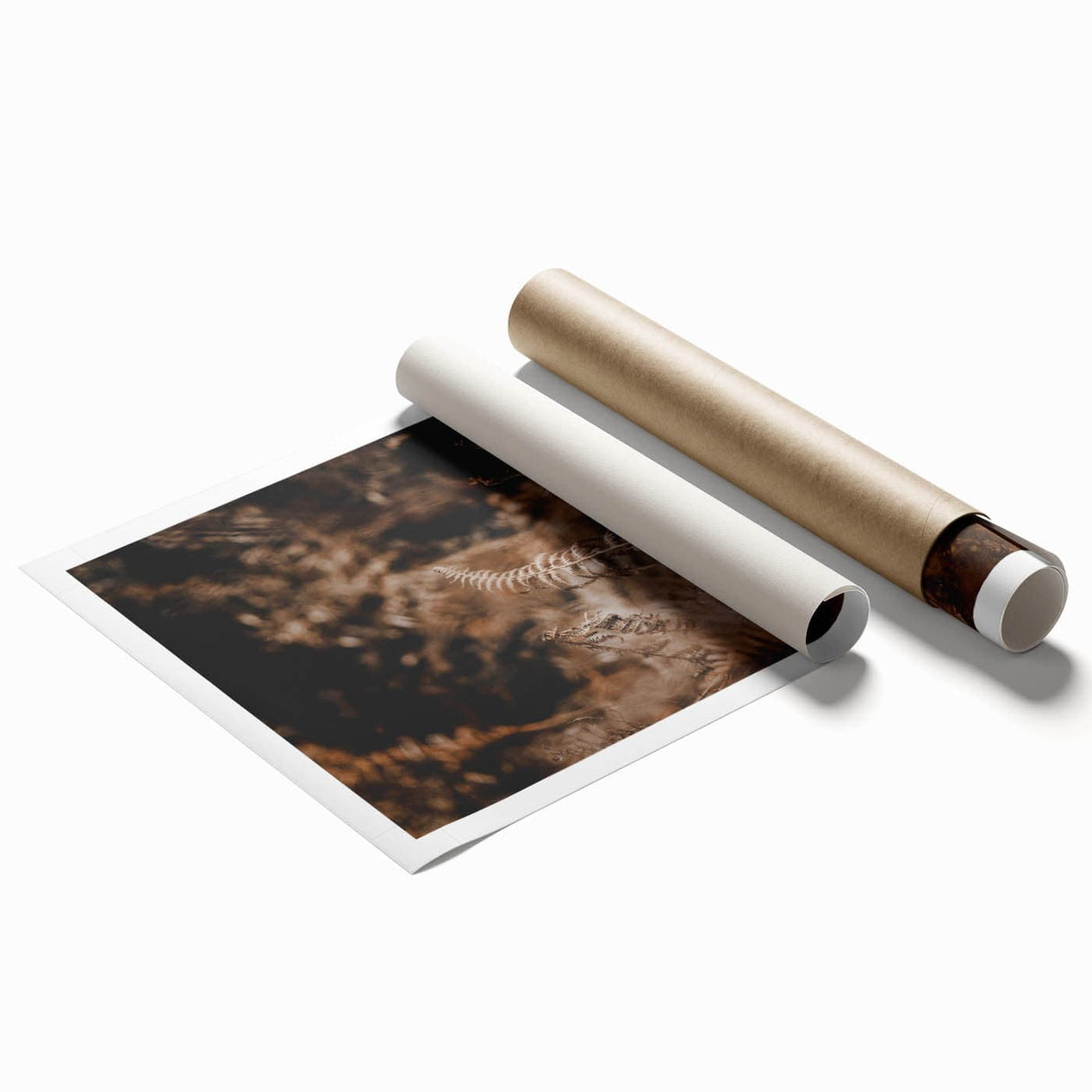 Extra large rolled canvas featuring a floral art design in autumnal hues.