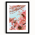 Extra large abstract art print with vibrant spring hues on a textured canvas, framed in black.