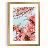 Extra large abstract art print featuring textured swirls in vibrant spring hues on a gold-framed canvas.