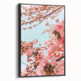 Black and white vintage poster art on framed canvas depicting a spring landscape, ideal for bedroom decor.