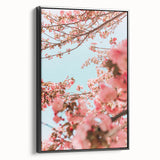 Black and white vintage poster art on framed canvas depicting a spring landscape, ideal for bedroom decor.