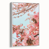 Vintage poster art of spring season on extra large framed canvas.