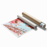 Extra large rolled print of spring-themed floral art in pastel shades, ideal for classy bathroom wall art.