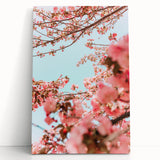 Large black and white stretched canvas depicting abstract spring season theme, ideal for kitchen wall art.