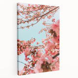 Spring-themed stretched canvas depicting gentle floral motifs in soft pastel colors, ideal for kitchen wall art.