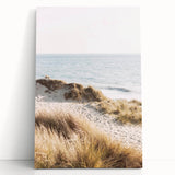 Large black and white stretched canvas of a summer-themed abstract design, ideal for kitchen wall art.