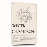 Large abstract wall art depicting a winter scene in muted blue and white tones, printed on acrylic glass.