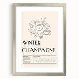 Textured abstract art print in cool blue and white tones, framed in silver, ideal for modern bedroom ambiance.