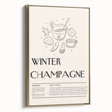 Winter landscape painting on framed canvas, featuring muted gray and black tones, ideal for bedroom wall art.