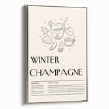 Winter landscape painting on framed canvas, featuring muted blue and white tones, ideal for living room decor.