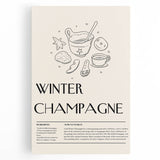 Winter tree landscape in black and white on large stretched canvas, ideal for kitchen wall art.