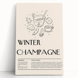 Winter tree landscape in black and white on large stretched canvas, ideal for kitchen wall art or bedroom ambiance.