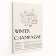 Winter landscape painting on stretched canvas with muted blue and white tones, ideal for kitchen wall art.