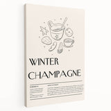 Winter landscape painting on stretched canvas with muted blue and white tones, ideal for kitchen wall art.