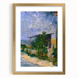 Abstract art print featuring swirling blue and yellow patterns on a framed canvas, suitable for bedroom or dining room decor.