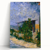 Large black and white stretched canvas print of Van Gogh-inspired design, ideal for kitchen wall art.