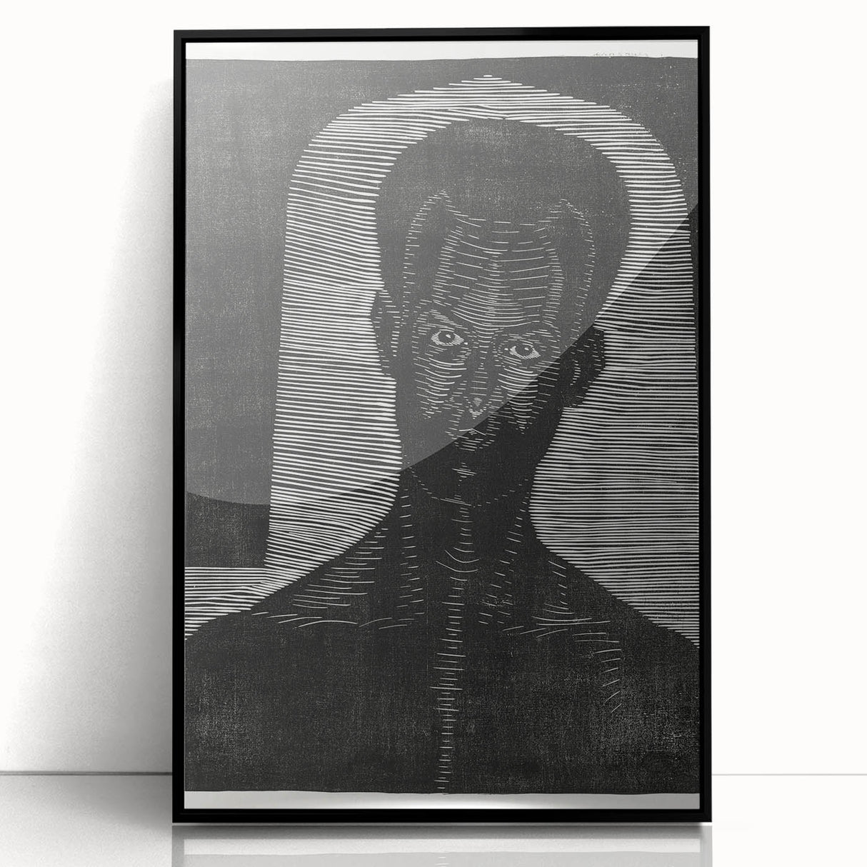 Modern Wall Art - Bold Monochrome Portrait for Minimalist Spaces