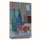 Modern Wall Art - Still Life with Bottles and Fruits for Trendy Decor