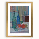 Modern Wall Art - Still Life with Bottles and Fruits for Trendy Decor