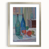 Modern Wall Art - Still Life with Bottles and Fruits for Trendy Decor