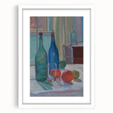 Modern Wall Art - Still Life with Bottles and Fruits for Trendy Decor