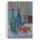 Modern Wall Art - Still Life with Bottles and Fruits for Trendy Decor