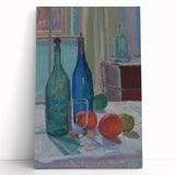 Modern Wall Art - Still Life with Bottles and Fruits for Trendy Decor