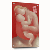 Modern Wall Art - Intimate Mother and Child in Warm Abstract Tones