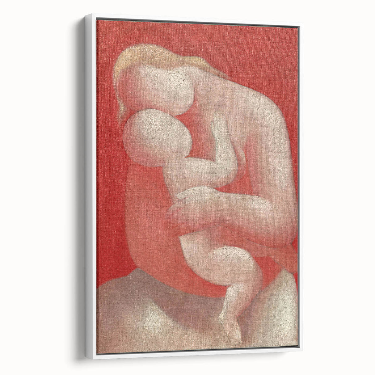 Modern Wall Art - Intimate Mother and Child in Warm Abstract Tones