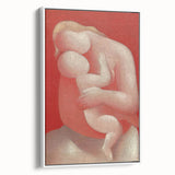 Modern Wall Art - Intimate Mother and Child in Warm Abstract Tones