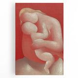 Modern Wall Art - Intimate Mother and Child in Warm Abstract Tones