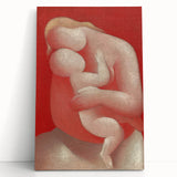 Modern Wall Art - Intimate Mother and Child in Warm Abstract Tones