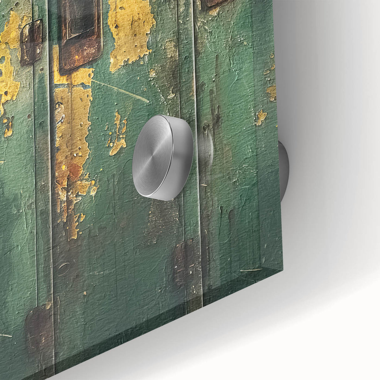 Industrial Green Rustic Wall Art - Farmhouse Decor Distressed Metal Art