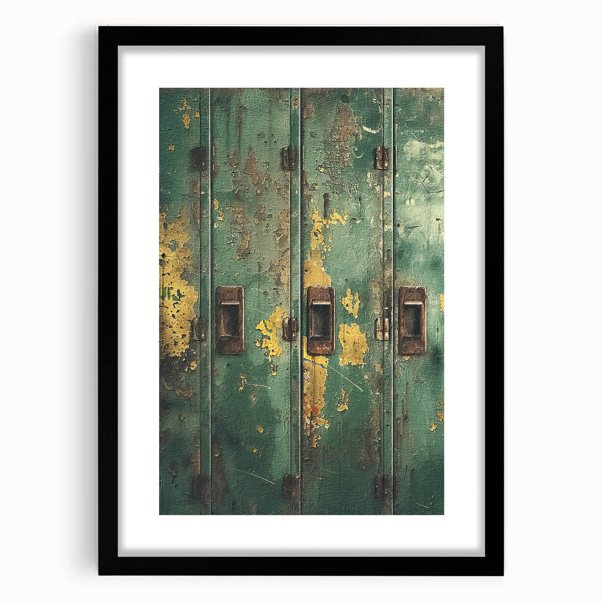Industrial Green Rustic Wall Art - Farmhouse Decor Distressed Metal Art