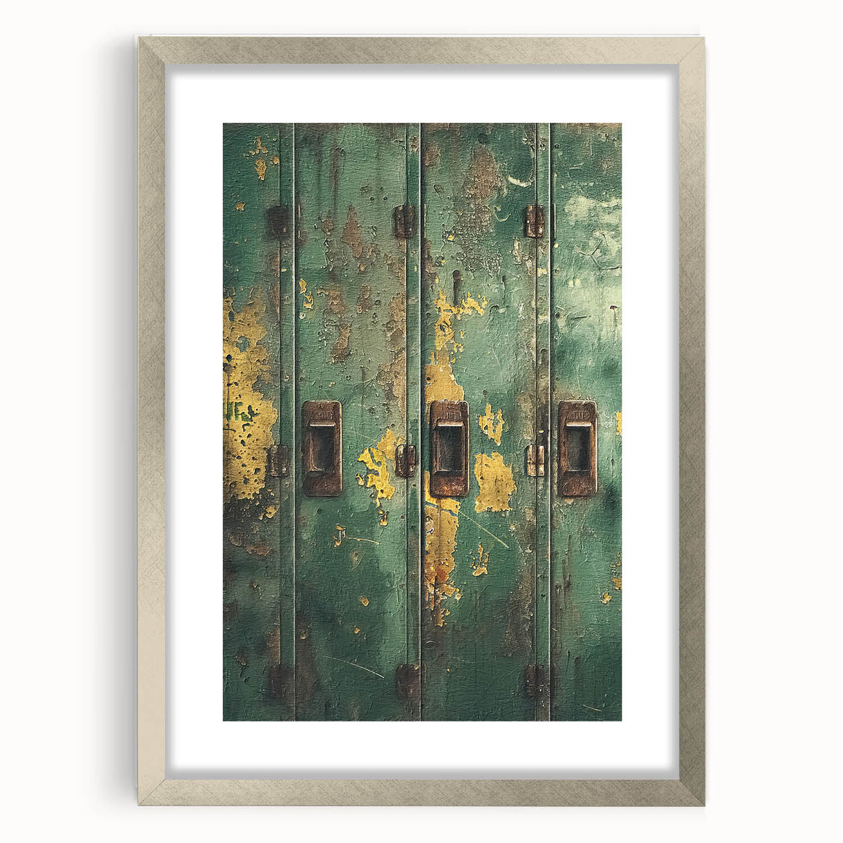 Industrial Green Rustic Wall Art - Farmhouse Decor Distressed Metal Art