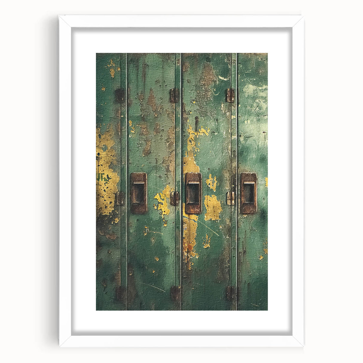Industrial Green Rustic Wall Art - Farmhouse Decor Distressed Metal Art