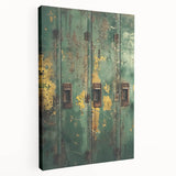 Industrial Green Rustic Wall Art - Farmhouse Decor Distressed Metal Art