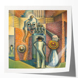 Modern Wall Art - Surreal Abstract Scene with Bold Visual Layers