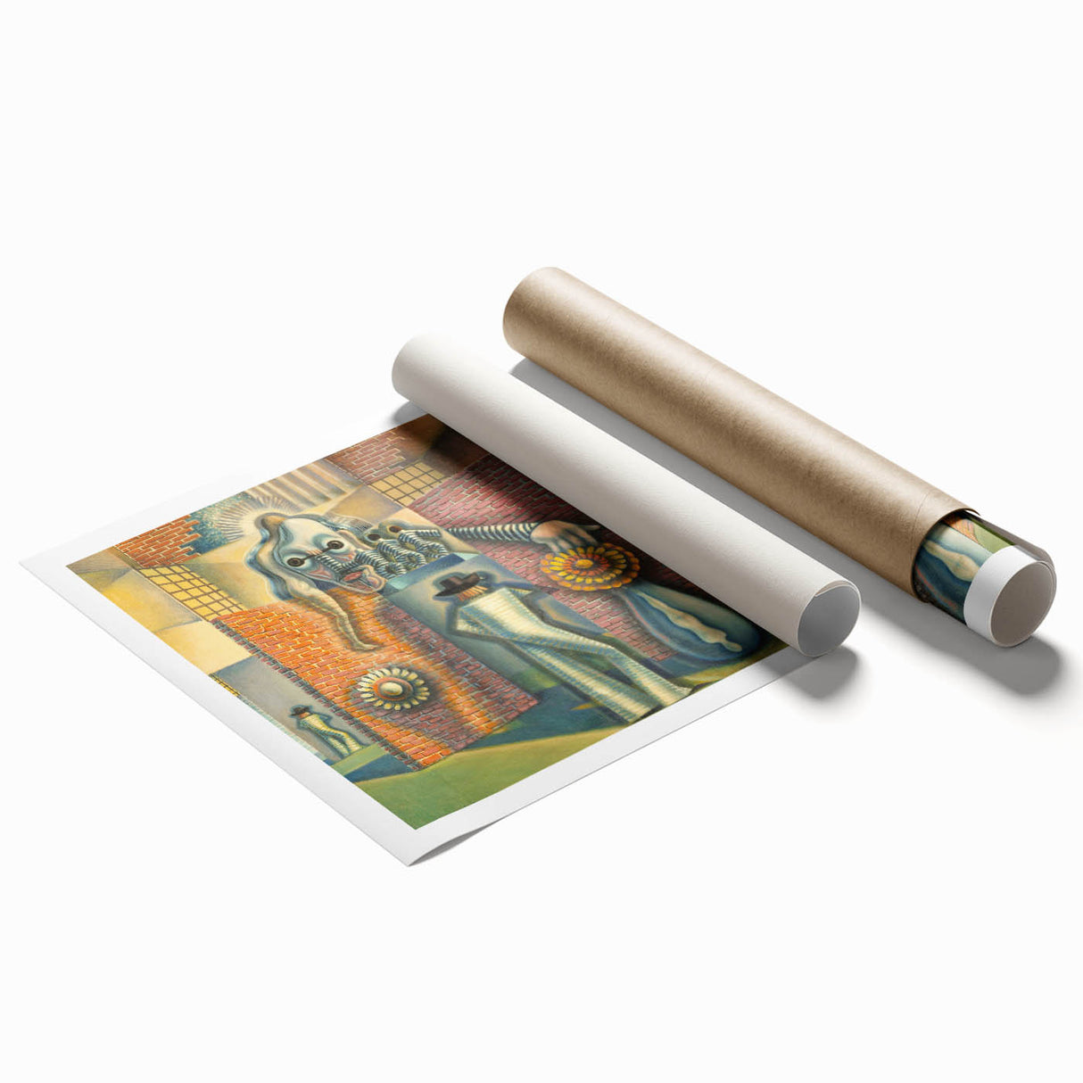 Modern Wall Art - Surreal Abstract Scene with Bold Visual Layers