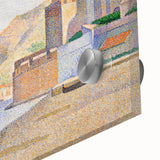 Modern Wall Art - Serene Pointillist Landscape of Coastal Town