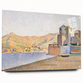 Modern Wall Art - Serene Pointillist Landscape of Coastal Town