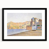 Modern Wall Art - Serene Pointillist Landscape of Coastal Town